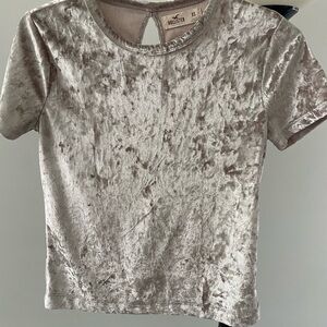 Hollister Women's Short Sleeve Velvet Tee - Cream